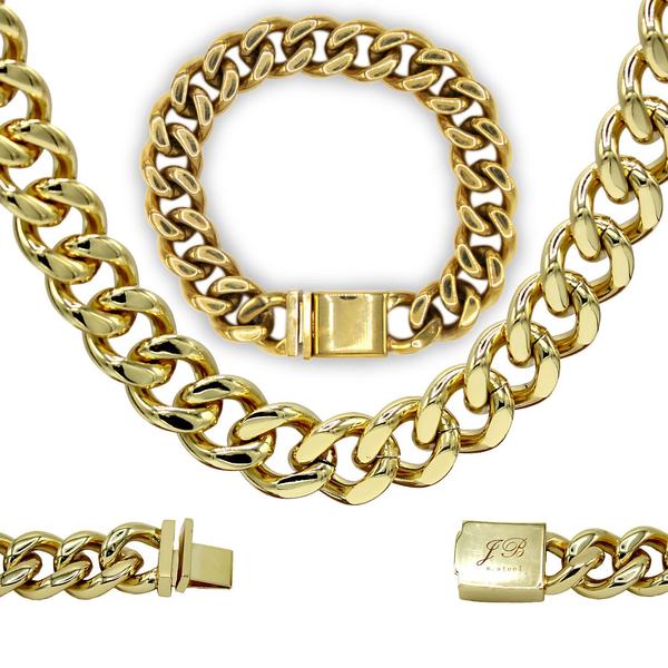 18k Gold Mens Bracelet Chain for Men Silver Bracelets Cuban -  Sweden