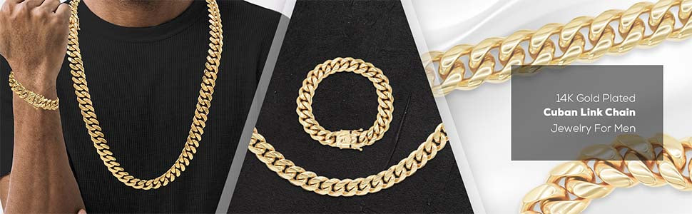 Black Cuban Link Chain Necklace 30 Bracelet 8.5 Stainless Steel Set – JB  Jewelry BLVD