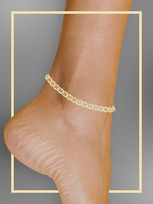 Gold Anchor foot bracelet, Solid gold anklet with anchor - Elegant Jewel  Box | Fine Jewellery
