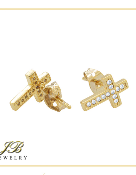 Triangle 14K Gold Filled Silver Earrings Cubic Zirconia Hip Hop Studs – JB  Jewelry BLVD