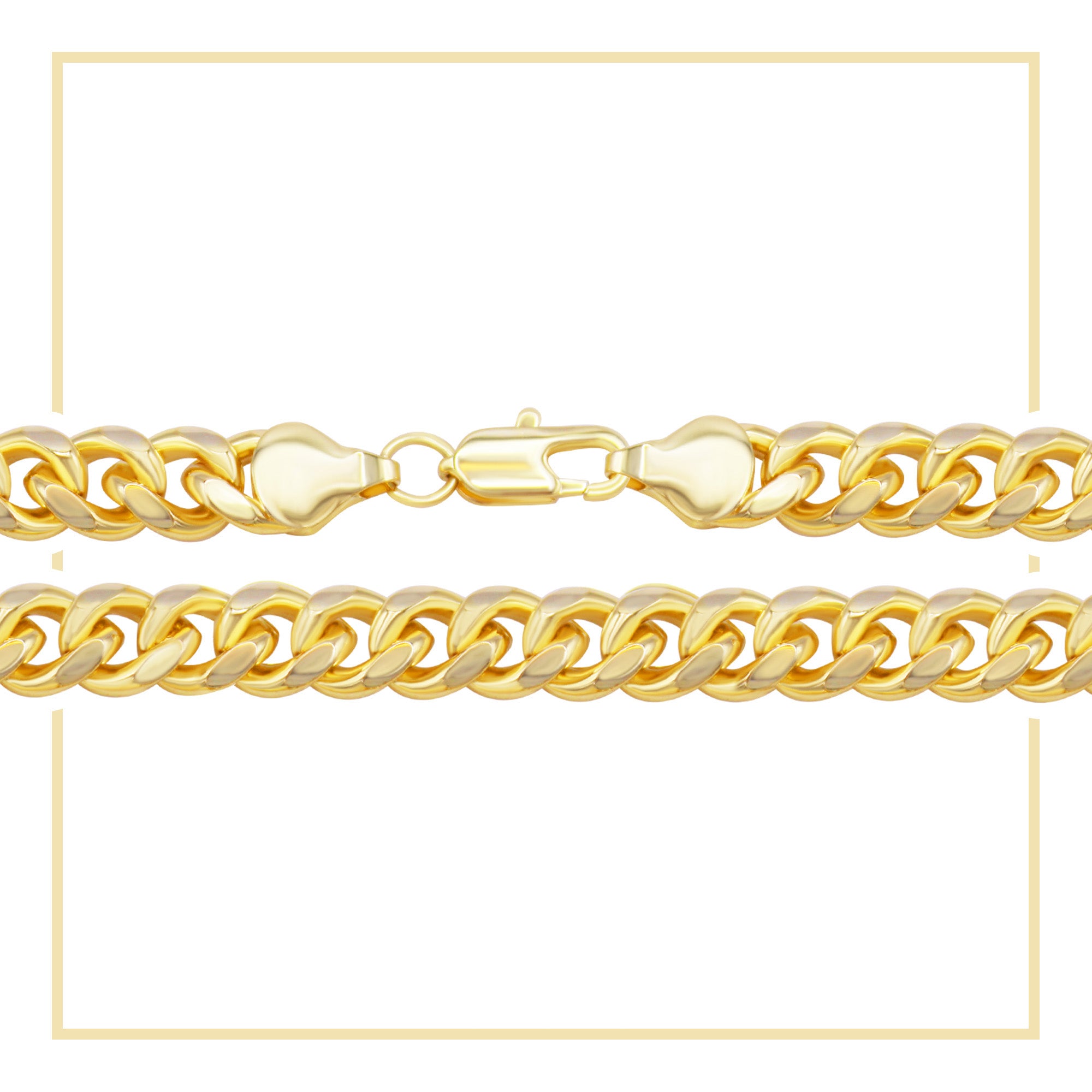 24K Gold Filled Cuban CURB Chain by Yard, Cuban Link Chain for