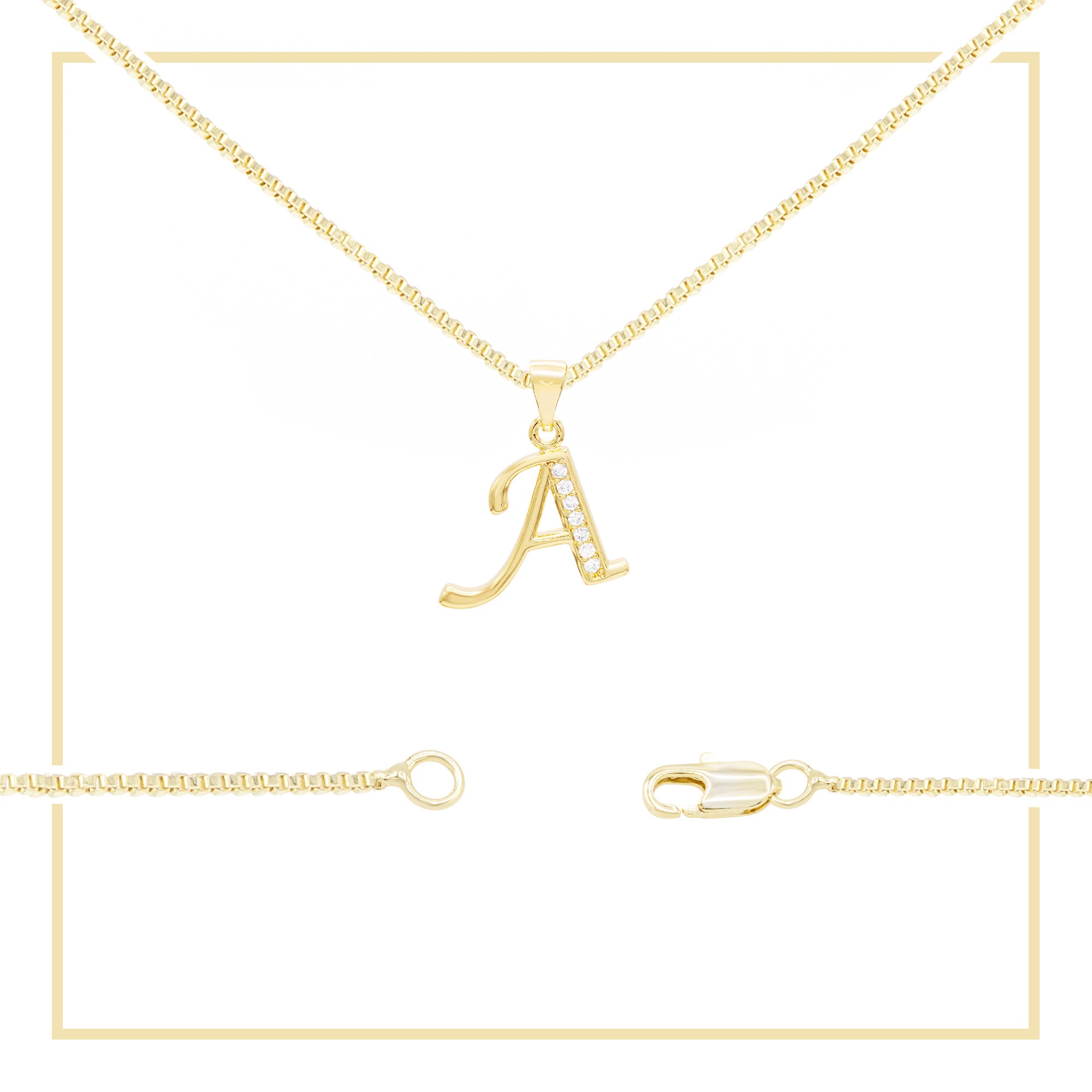 10 PCS Alloy Letter N Bracelet Snake Chain Charm Bracelets(Gold)