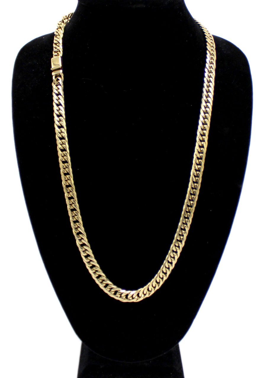  18k Solid Saudi Gold Necklace Double Lock 22'', Yellow :  Clothing, Shoes & Jewelry
