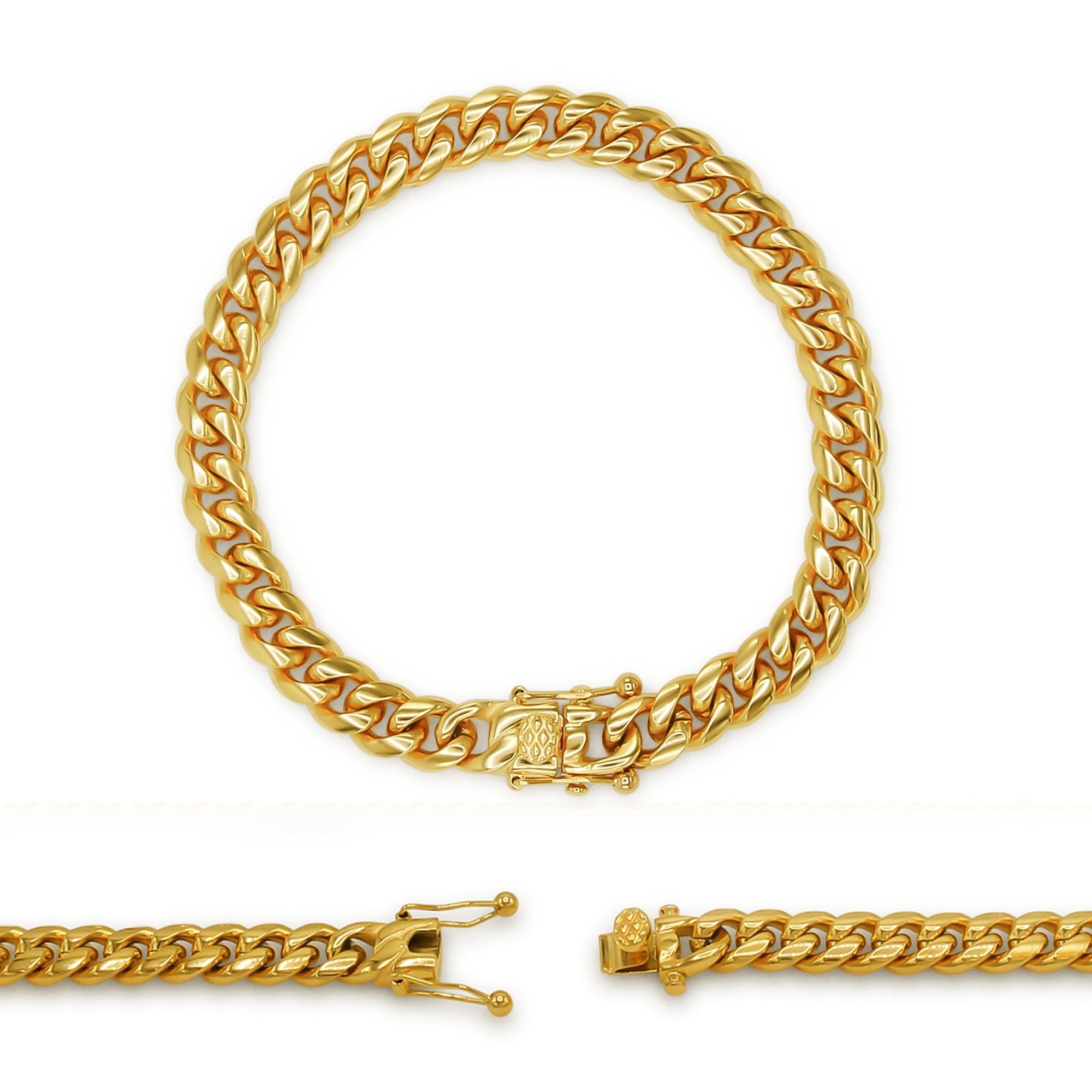Solid Gold Gold Cuban Link Bracelet - 2.5mm - Men's 14k Gold Bracelet -  JAXXON