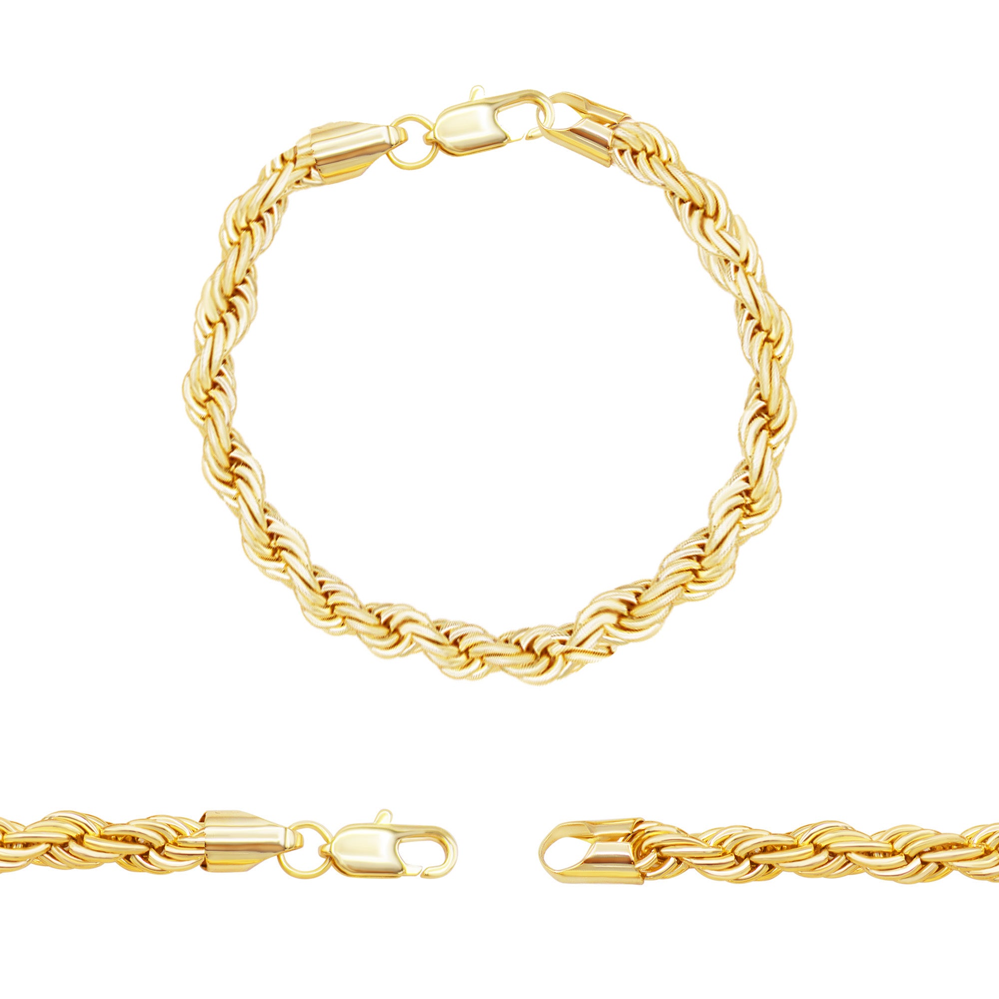 18 K Gold Filled Rope Bracelet, Gold Chain Bracelet, Rope Bracelet, Mens Bracelet, Gift for Men, Gold Bracelet, Gold Layering Bracelet