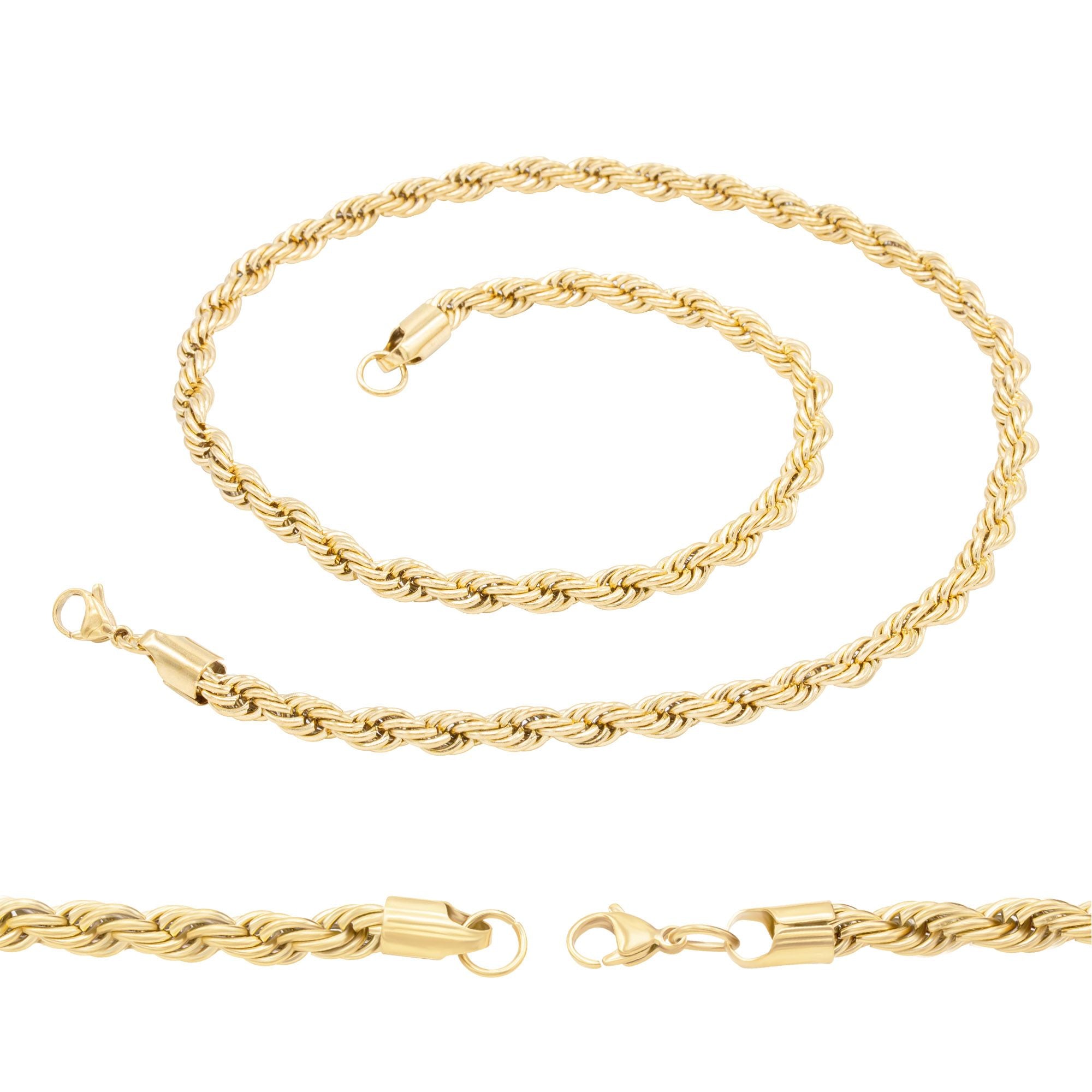 Buy Memoir Gold Plated Brass super heavy twisted Interlink Chain Men and  Women Online at Best Prices in India - JioMart.