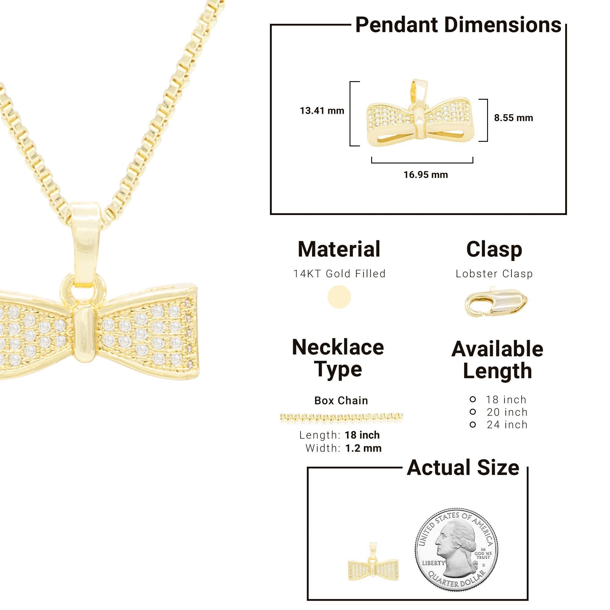 14K Gold Filled Small Toggle Necklace & Charm Set 16 Inches